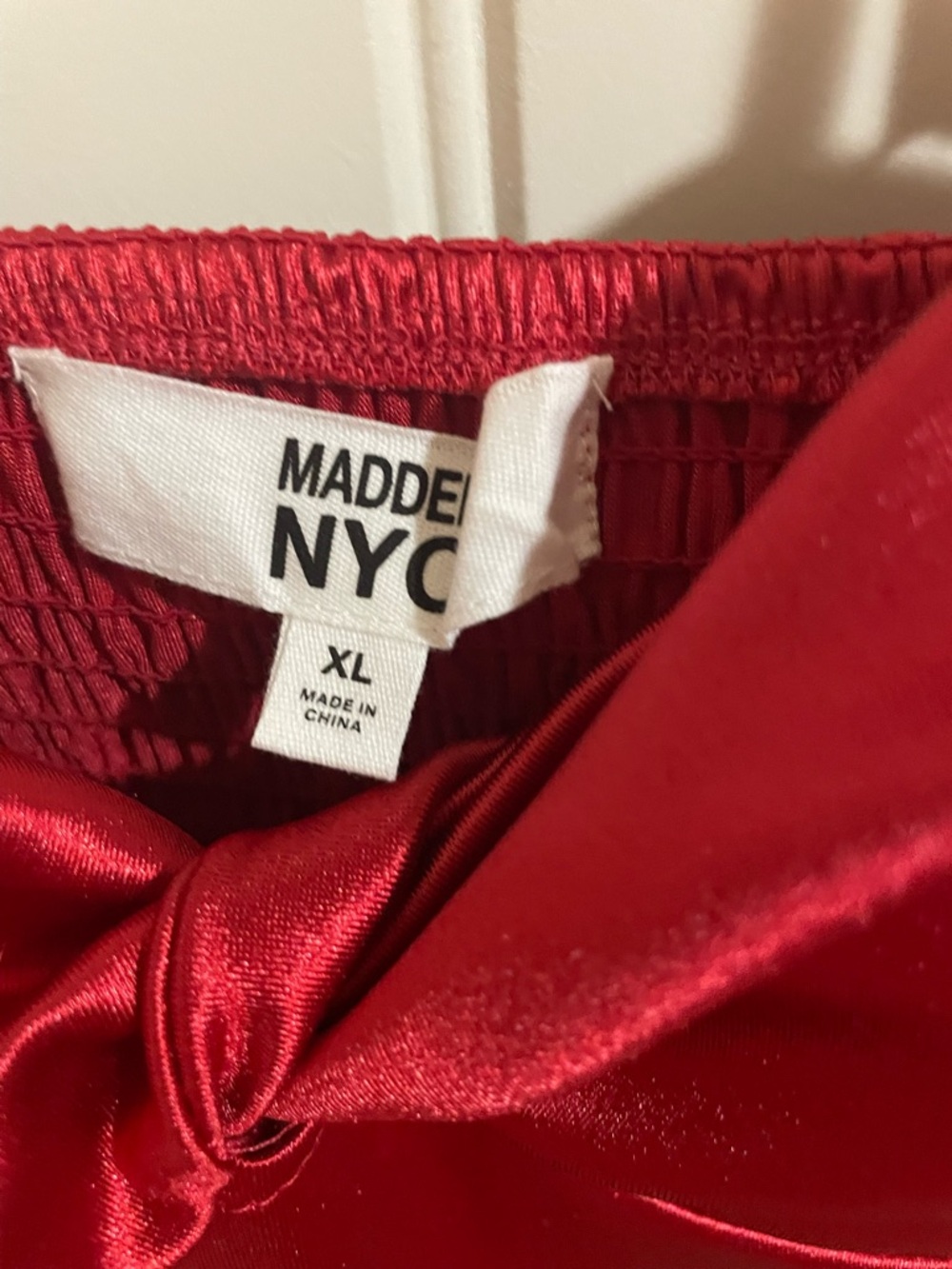 Maddie NYC Red Satin Mini Dress nwt - Picture 2 of 5